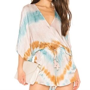 YOUNG, FABULOUS & BROKE Ashby Romper in Teal Valley Wash In Teal Valley Wash S